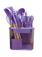SET UTENSILLOS DE SILICONA BASE CRISTAL X19PCS
