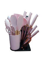 UTENSILLOS DE SILICONA X19PCS BASE REVERSIBLE DE CUCHILLOS