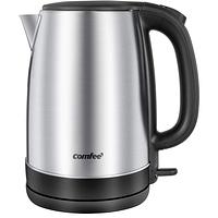 Hervidor eléctrico de acero inoxidable, hervidor de té eléctrico y caliente de 1.7 litros, hervidor de agua caliente y hervido rápido de 1500 W, con luz LED, apagado automático y protección